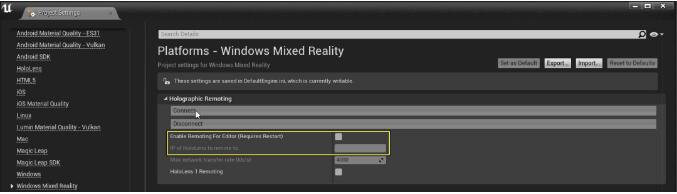 启用Enable Remoting for Editor